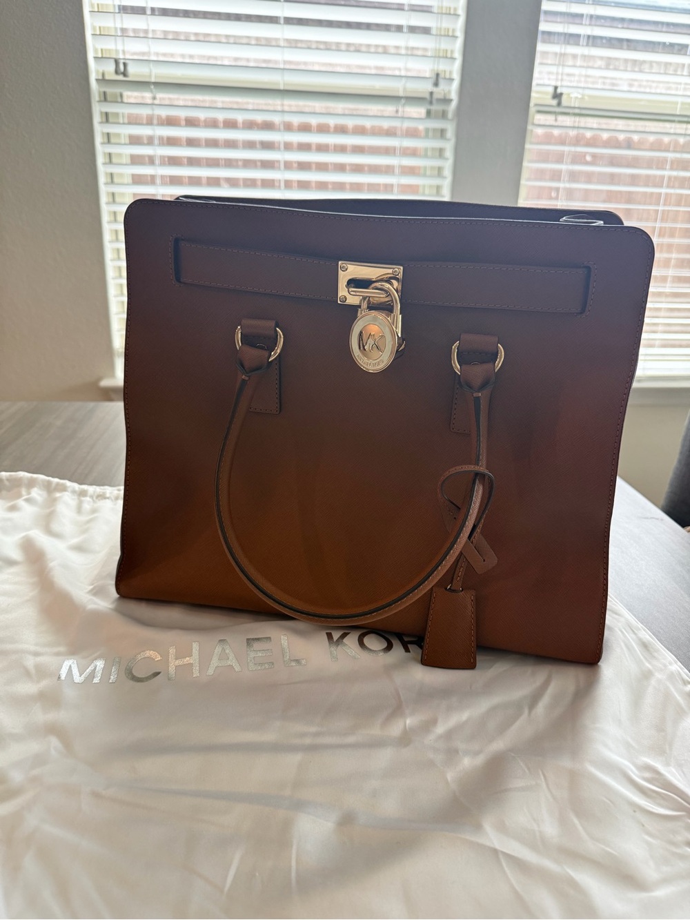 Michael Kors Brown Leather Hamilton Tote Bag